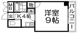 プランドール牧野駅前 1Kの間取図画像