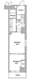 エスティメゾン東新宿 2Kの間取図画像