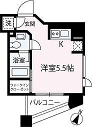 Ｌｉｕｌｕ　Ｈａｌｅ 7階ワンルームの間取り