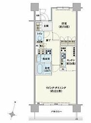 リージア経堂テラスガーデン 1LDKの間取図画像