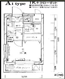 ルーブル井荻 1Kの間取図画像
