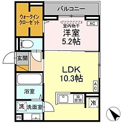 D-セアリス幕張I 1LDKの間取図画像