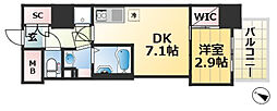セレニテ神戸ミラク 1DKの間取図画像