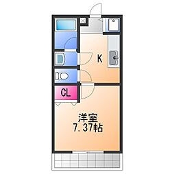 セレブ華乃郷 1Kの間取図画像