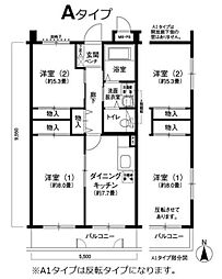 ヴィアンフォーレ長津田 2DKの間取図画像