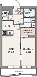 PremiumCourtみなみ野1 1LDKの間取図画像