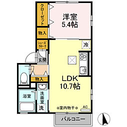 クレスト四谷 1LDKの間取図画像