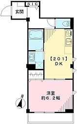 グランメゾン阿佐ヶ谷 1DKの間取図画像