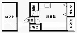 ピナクル室見 ワンルームの間取図画像