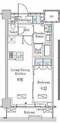 ラティエラ武蔵小杉 1LDKの間取図画像