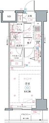 クレヴィスタお花茶屋 10階1Kの間取り
