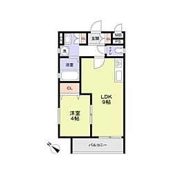 CASA CALMA南江口 1LDKの間取図画像