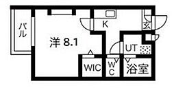 エヌエム・スワサント・トゥレーズ 1Kの間取図画像
