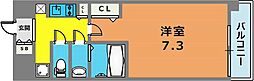 Wスタイル神戸2 1Kの間取図画像