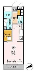メルヴェーユ花水木1 ワンルームの間取図画像