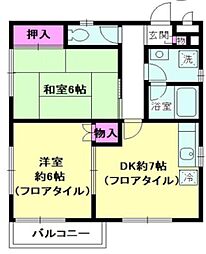 ルミエール湘南 2DKの間取図画像