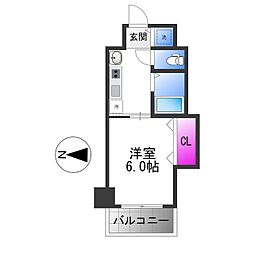 CITYSPIRE布施 1Kの間取図画像