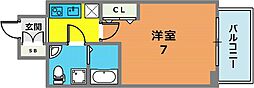 セレニテ神戸元町クレア 1Kの間取図画像