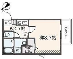 Reveur永福 1Kの間取図画像
