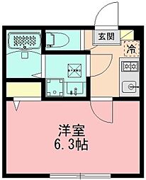 相模原市南区東林間6丁目アパート 1Kの間取図画像