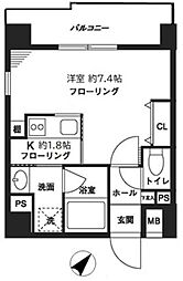 レジデンスみその 1Kの間取図画像
