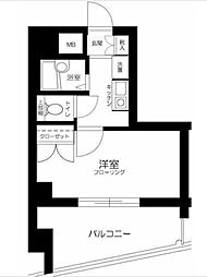 JR総武線 高円寺駅 徒歩9分の賃貸マンション 2階1Kの間取り