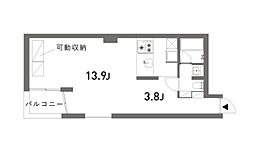KAMIUMAPLACE ワンルームの間取図画像