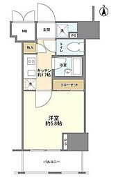文京春日プラッツ 5階1Kの間取り