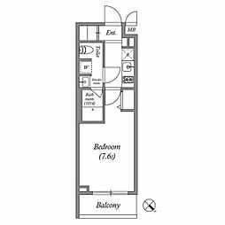 ジェノヴィア京成立石4スカイガーデン 1Kの間取図画像