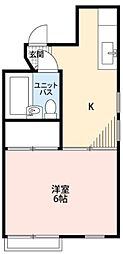 舟寄ハイツ 1Kの間取図画像
