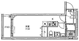crealpremier目黒 ワンルームの間取図画像