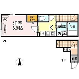 MIJAS亀有-ESTE 1Kの間取図画像