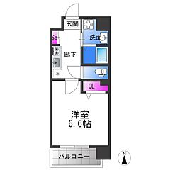 ワールドアイ大阪城イースト2 1Kの間取図画像