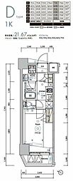 SYFORMTSUNASHIMA 1Kの間取図画像