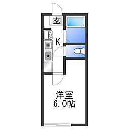 アパート 1Kの間取図画像