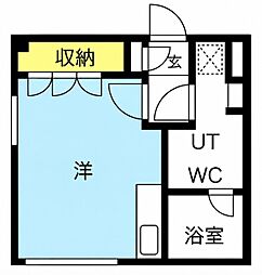 ルーデンス荏原中延 ワンルームの間取図画像