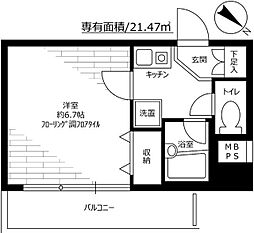 ダイホープラザ新横浜 1Kの間取図画像