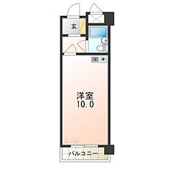 ミストラル川園 ワンルームの間取図画像