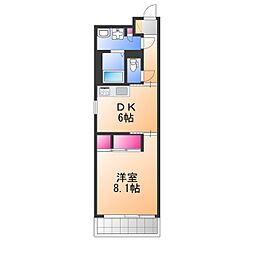 VegaAltairなかもず 1DKの間取図画像