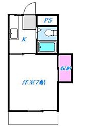 レディスコーポ 1Kの間取図画像