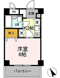 バーチェ 1Kの間取図画像