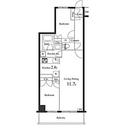 プライマル小石川 1SLDKの間取図画像
