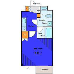 AXAS品川レジデンス 1Kの間取図画像