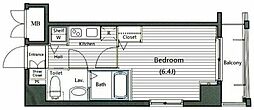 ガーラ東日本橋 1Kの間取図画像