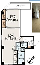コネクトパークヒルズ八千代台 1LDKの間取図画像
