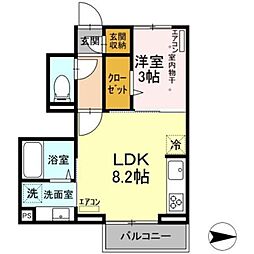 メゾンフォレスト7 1LDKの間取図画像