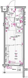 THEPREMIUMCUBEG東中野 1DKの間取図画像