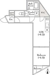ルミークアン用賀 1LDKの間取図画像