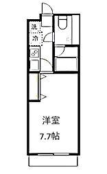 カーザアルジェント 1Kの間取図画像