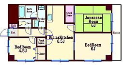 アスコットアームズ南橋本 3DKの間取図画像